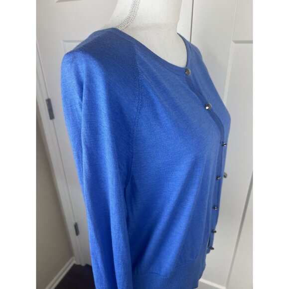SoCa St John Women's Cobalt Blue Wool/Silk/Cashmere Blend Cardigan Sweater Sz XL - Picture 7 of 13